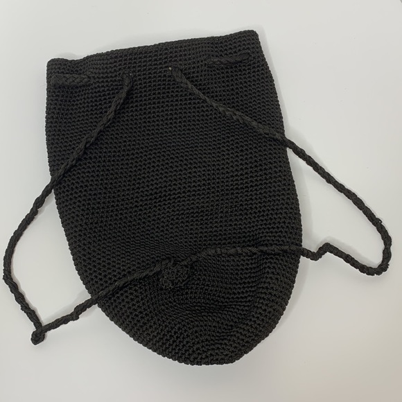 Chateau | Vintage Black Crochet 70’s Mini Backpack | Satchel | Unisex - Picture 9 of 12